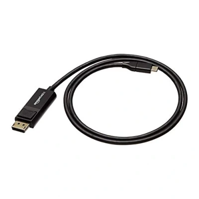 Obrázek Amazon Basics USB C na DisplayPort kabel, obousměrný, 0,9 m, černý