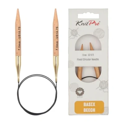 Obrázek KnitPro K35364 kruhová pletací jehla, březové dřevo, hnědá, 7 mm