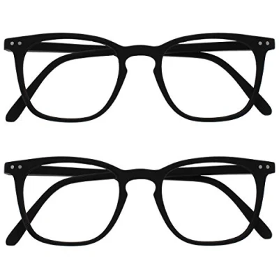 Obrázek Opulize Bex balení 2 ks pánské brýle na čtení velký designový styl matná černá RR64 1 +3,00