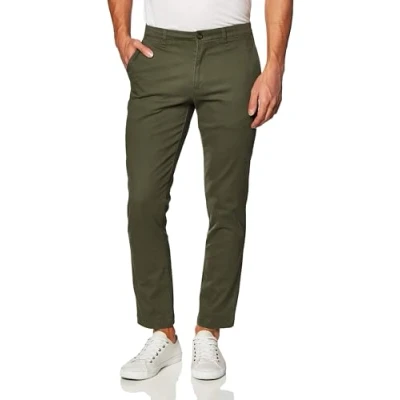 Obrázek Amazon Essentials Pánské ležérní khaki strečové kalhoty s klasickým střihem, olivově zelené, 33W / 28L