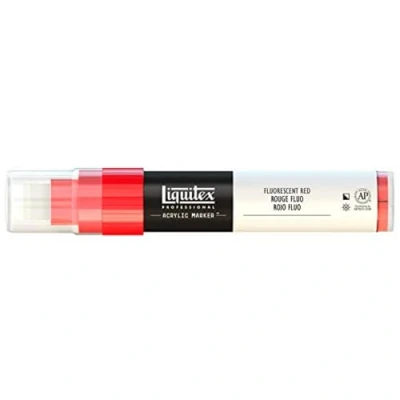Obrázek Liquitex 4610983 Professional Paint Marker, akrylový popisovač s vysoce pigmentovanou akrylovou barvou na bázi vody pro vnitřní a venkovní použití, široká špička červená fluorescenční