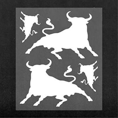 Obrázek 4R Quattroerre.it 15743 Vorgeschnittene Aufkleber Stier, Weiß, 13.5 x 16 cm