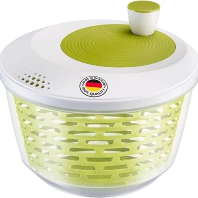 Obrázek Westmark Odstředivka na salát, objem: 4,4 l, ø 23,5 cm, plast, bez BPA, spinderella, barva: průhledná/bílá/zelená, 243022EA