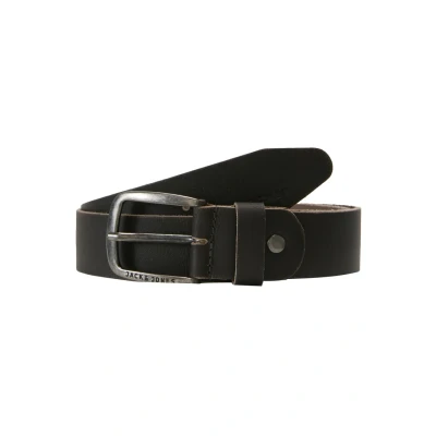 Obrázek Jack &amp; Jones NOS Pánský žakárový kožený opasek Noos Belt, Gray (Castlerock), 80. roky