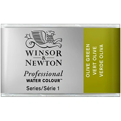 Obrázek Winsor &amp; Newton 0100447 profesionální akvarelová barva, živé vodní barvy v umělecké kvalitě, vysoká zářivost barev a svítivost, stálá na světle, archivní kvalita, celá miska olivově zelená
