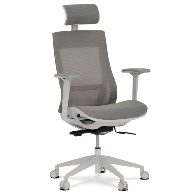 Obrázek Kancelářská židle, šedá látka, plastový kříž, 3D područky, kolečka pro tvrdé podlahy KA W004 GREY