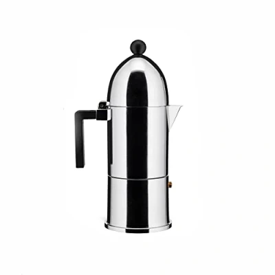 Obrázek Alessi Kávovar na espresso &quot;LA CUPOLA&quot; 6. šálky z litého hliníku; rukojeť a knoflík PA, černý, 8 x 22,5 11,5 cm