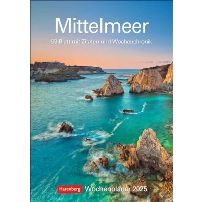 Obrázek Mittelmeer Wochenplaner 2025 53 Blatt mit Zitaten und Wochenchronik: Die Schönheit des Mittelmeers, gepaart in einem praktischen ... zum Eintragen (Wochenplaner Harenberg)