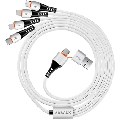 Obrázek SDBAUX 3 A 6 v 1 USB A/USB C Multi nabíjecí kabel, multifunkční kabel pro mobilní telefon na 2 iP Micro typ rychlé nabíjení, kompatibilní s mobilním telefonem,