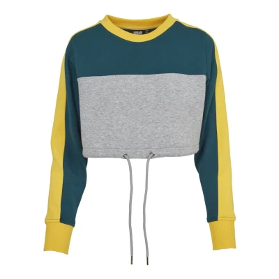 Obrázek Urban Classics Ladies Mikina, Ženy, Velikost: XS, Grey/jasper/chromeyellow