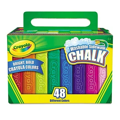 Obrázek Crayola Barevný box s křídou se 48 kusy křídy na ulici a dlažební kostky, omyvatelná kreslicí křída pro děti, děti od 4 let