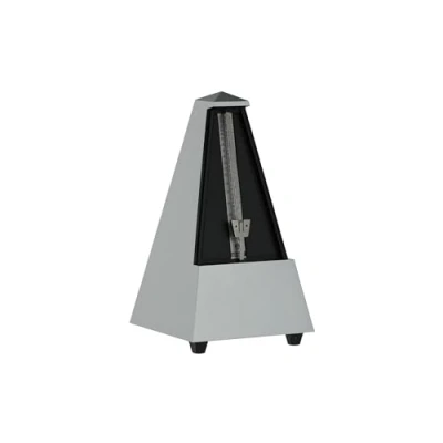Obrázek Wittner 903557 taktní pyramidová forma metronom plastový kryt se zvonkem světle stříbrný matný