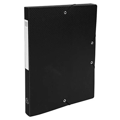 Obrázek Exacompta 59601E Archivbox (zadní strana 25 mm, PP, neprůhledná, gumová páska, DIN A4) 1 kus, černý