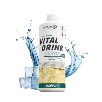Obrázek Best Body Nutrition Vital Drink ZEROP® Ginger Ale, originální nápojový koncentrát sirup bez cukru, 1: 80 vydává litrů hotového nápoje, 1000 ml