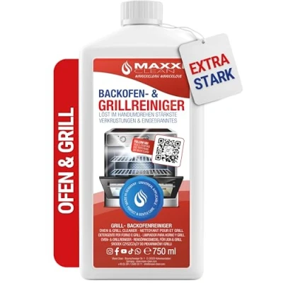 Obrázek MAXXI CLEAN Čistič trouby a grilů originál gelová pasta 750 ml samočinný čistič rozpouštěč tuků pro trouby, plotýnky grily uvolňuje odolné krusty