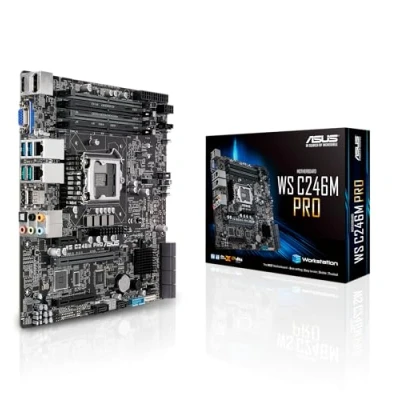 Obrázek ASUS WS C246M PRO pracovní stanice základní deska (Micro ATX, Intel Skylake / řada Refresh série, LGA 1151 2, 4x DDR4 2666 MHz ECC, PCIe 3.0, SATA, M.2, NVME, Dual LAN)
