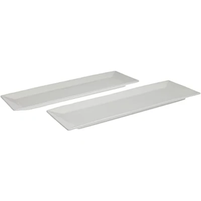 Obrázek Mäser, Série Trendy Line, obdélníkový talíř 38 x 13 cm, v 2dílné sadě, bílý