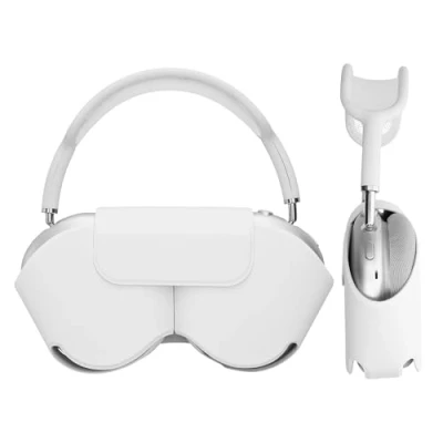 Obrázek kwmobile pouzdro kompatibilní s Apple AirPods Max Case měkké na sluchátka z polyesteru obal v bílé barvě