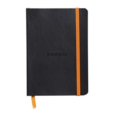 Obrázek Rhodia 117352C Rhodiarama poznámkový sešit (s měkkou obálkou, dot grid, 72 listů, 90 g papír v barvě slonoviny, DIN A6, 10,5 x 14,8 cm, záložka, vnitřní kapsa) 1 kus černý