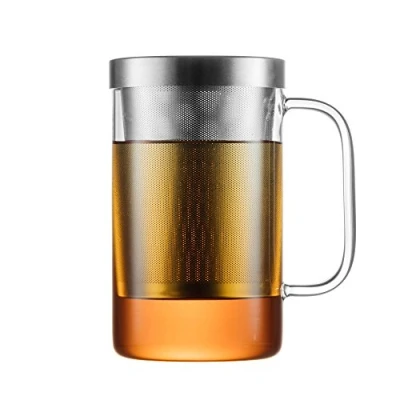Obrázek GAIWAN PURE550S: Šálek na čaj se sítkem a víkem, sklenice sítem, s uchem, 500 ml užitný objem, 30 let záruka sítko z ušlechtilé oceli