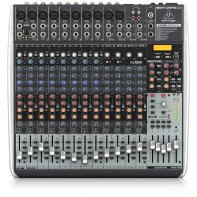 Obrázek Behringer XENYX QX2442USB Premium 4/2 Bus mixér s 24 vstupy, předzesilovače mikrofonu a kompresory XENYX, Klark Teknik Multi FX, bezdrátová možnost rozhraní USB/audio