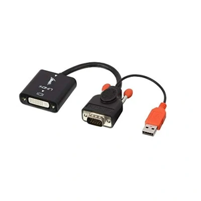 Obrázek LINDY 38184 VGA na DVI D převodník, černá/oranžová
