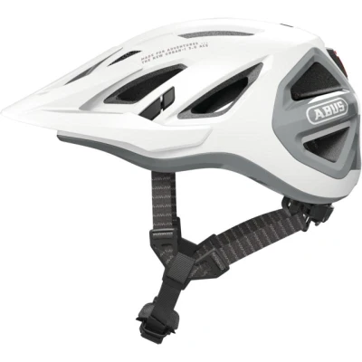 Obrázek ABUS Městská helma Urban I 3.0 ACE sportovní cyklistická přilba s LED zadním světlem, prodlouženým kšiltem a magnetickým uzávěrem pro dámy pány bílá, velikost M