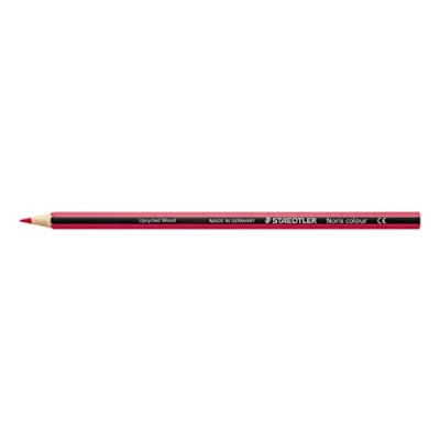 Obrázek STAEDTLER Pastelky Noris colour, bordó červená, protiskluzový měkký povrch, vysoká odolnost proti zlomení, Made fromUpcycled Wood, intenzivní barvy, šestihranný formát, 12 červených tužek,