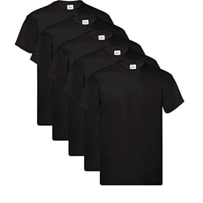 Obrázek Fruit of the Loom Pánské originální tričko T. (balení 5 ks), černá
