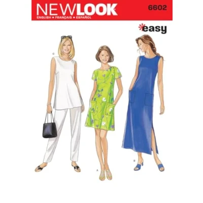 Obrázek Simplicity New Look Schnittmuster 6602: Damenkleider, Größe A, Baumwolle, mehrfarbig, A (S M L XL XXL)