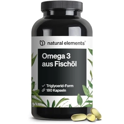 Obrázek Omega 3 180 kapslí 2000 mg rybího oleje v denní dávce forma triglyceridů s EPA a DHA laboratorně testováno, důkladně vyčištěno z ančovizu Peru