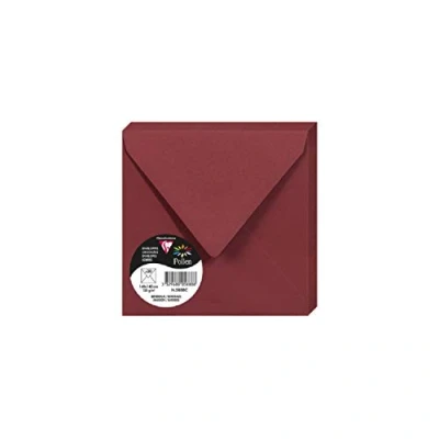 Obrázek Clairefontaine 5888C balení s 20 obálkami pylu, 140 x mm, 120 g, ideální pro pozvánky a korespondenci, Bordeaux, 1