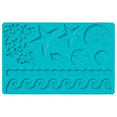 Obrázek Wilton Fondán a Gum pasta Mold Sea Life, silikonová forma, silikon, modrá, 12 x 25 0,5 cm