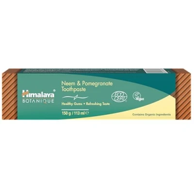 Obrázek Himalaya Organique Neem &amp; Granátové jablko zubní pasta, bez fluoridů a vegetariánská, 150 g (balení 1 ks)