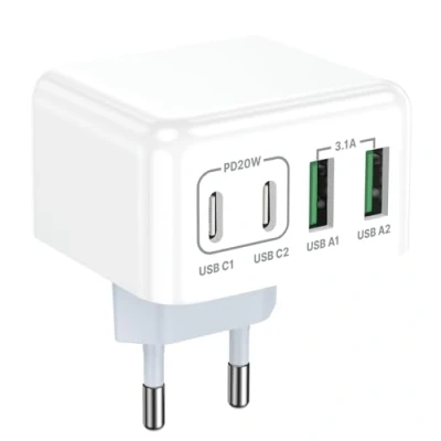 Obrázek Nabíječka USB C 40 W, 4 porty, vícenásobná nabíječka, rychlonabíječka, napájecí adaptér PD 3.0 s A USBC síťový zdroj pro iPhone 15, 14 Pro, Max 13, 12, 11 Mini SE XS XR 8, iPad, Samsung,