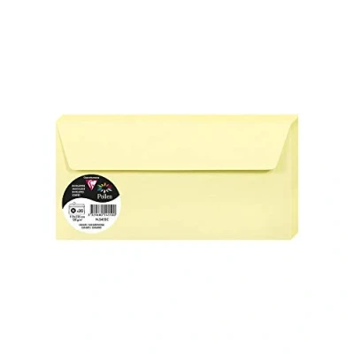 Obrázek Clairefontaine 5455C balení s 20 obálkami pylu, formát DL, 110 x 220 mm, 120 g, ideální pro korespondenci a pozvánky, kanárkově žlutá, 1