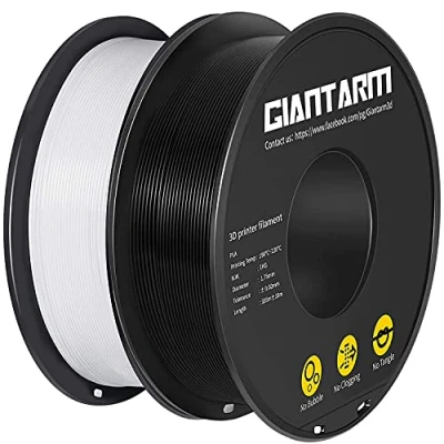 Obrázek PLA filament 1,75 mm, GIANTARM 3D tiskárna 2 kg Spool (černá + bílá)