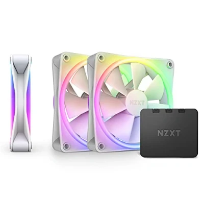 Obrázek NZXT F120 RGB Duo Triple Pack 3 x 120 mm oboustranný ventilátor s ovladačem 20 jednotlivě adresovatelných LED vyvážený průtok vzduchu a statický tlak bílá