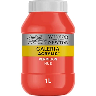 Obrázek Winsor &amp; Newton Akrylová barva Galeria 2154682, vysoká pigmentace, stálobarevná, máslová konzistence, 1000 ml hrnec rumělka