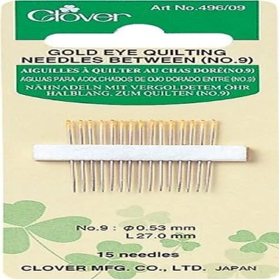 Obrázek Clover 496/09 Naehnadeln pozlacený Polodlouhé číslo 09, 15 kusů, 53 X 27,0 mm