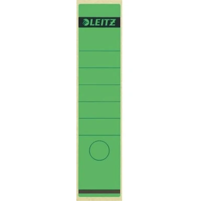 Obrázek Leitz Zadní štítek samolepicí pro standardní pořadače a tvrdé lepenky, 100 kusů, šířka hřbetu 80 mm, dlouhý široký formát, 62 x 285 papír, zelený, 16401055