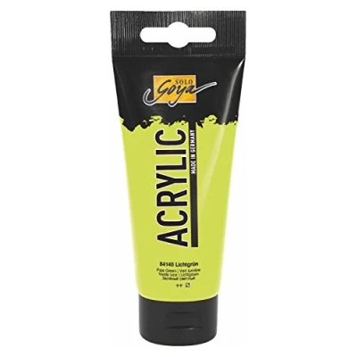 Obrázek KREUL 84140 Solo Goya Acrylic, 100ml tuba ve světle zelené, krémově mnohostranně použitelná akrylová barva studijní kvalitě, na vodní bázi, rychle a matně schnoucí, dobře krycí, vodotěsná
