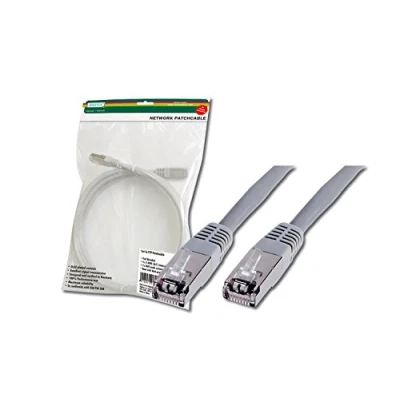 Obrázek DIGITUS LAN kabel Cat 5e 10 m RJ45 síťový SF/UTP nádobí kompatibilní s 6 &amp; 6A šedý