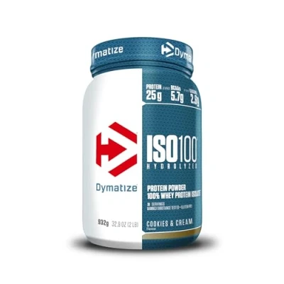 Obrázek Dymatize ISO 100 Hydrolyzed Cookies &amp; Cream 932 g Whey Protein hydrolyzovaný + izolovaný prášek