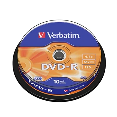 Obrázek Verbatim DVD R 16x Matt Silver 4,7 GB, balení 10 ks vřetena, polotovary zapisovatelné, 16násobná rychlost hoření &amp; Hardcoat Scratch Guard, prázdné, prázdné