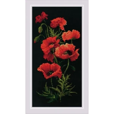 Obrázek Riolis Kreuzstich Mohn Set, Mehrfarbig