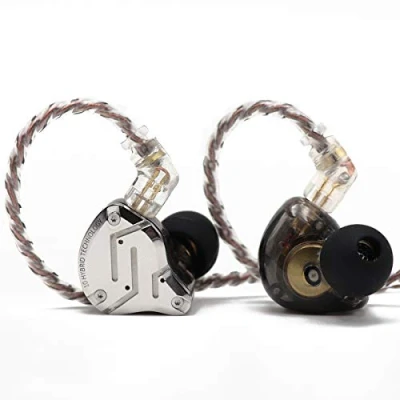 Obrázek LINSOUL KZ ZS10 Pro, 4BA+1DD 5 ovladač monitor do uší, HiFi kabelová sluchátka, herní hybridní sluchátka IEM s přední deskou z ušlechtilé oceli, odnímatelný zapuštěný 2pin kabel (bez
