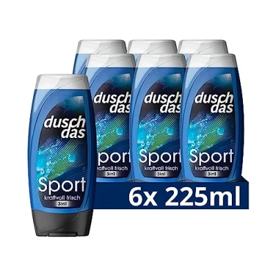 Obrázek Duschdas Sprchový gel a šampon 3 v 1 Sport s recepturou vůně Fresh Energy zajišťuje osvěžující start do dne 6 x 225 ml