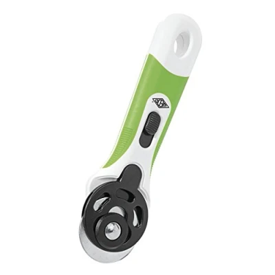 Obrázek Wedo 789045 Rollmesser Comfortline (průměr kotouče 45 mm, hladký řez a zoubkovaný řez, integrovaná ochrana čepele, také pro leváky) jablkově zelená/bílá