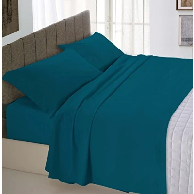 Obrázek Italian Bed Linen Max Color Bettwäsche Set, Benzin grün, Doppelte